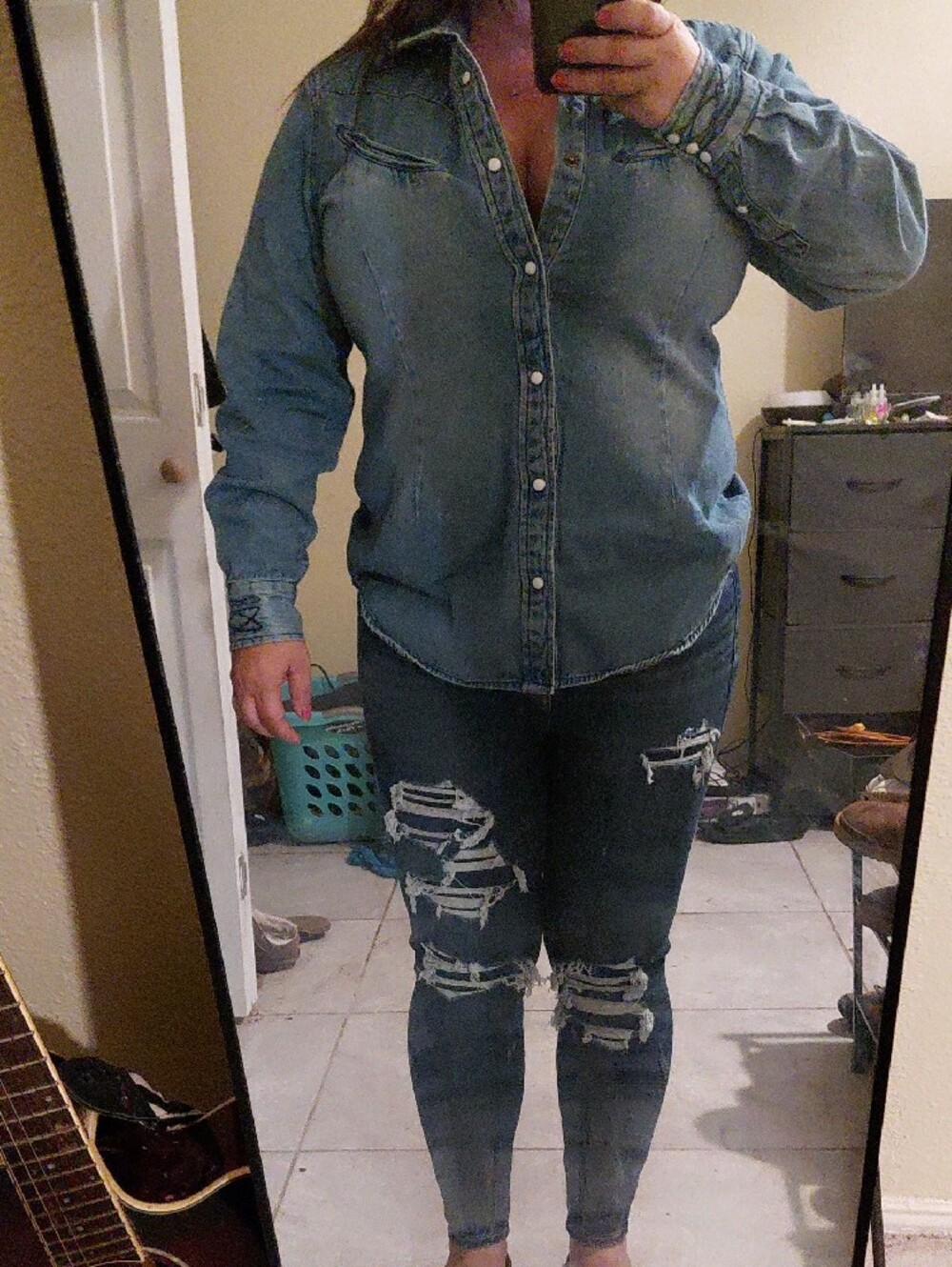 Sendero Light Blue Denim Western Shirt Jacket
